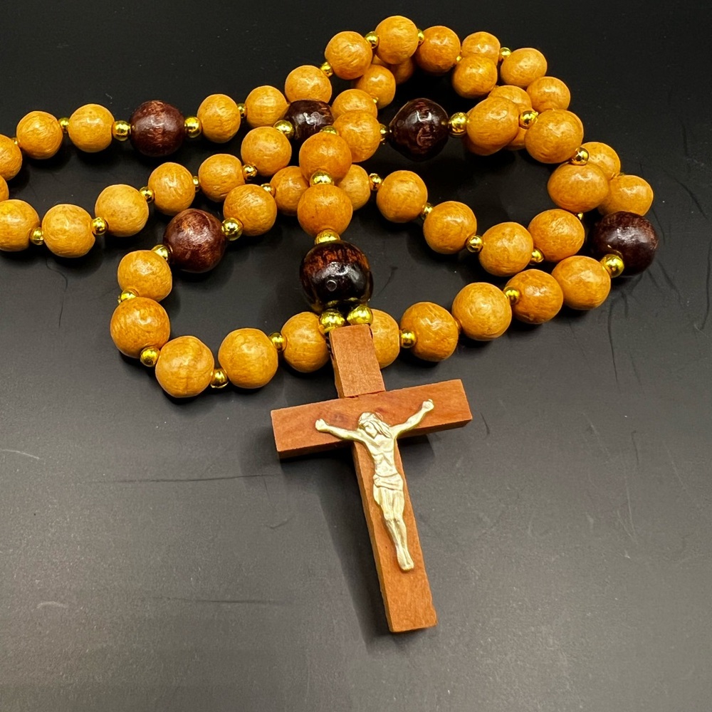 Vintage Olive Wood Catholic Rosary
